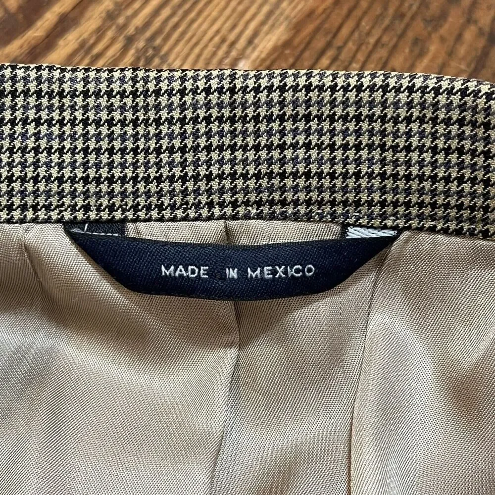 Brooks Brothers Mini Houndstooth Blazer Sport Coat Wool Cashmere Men's 43 Long - Picture 12 of 15